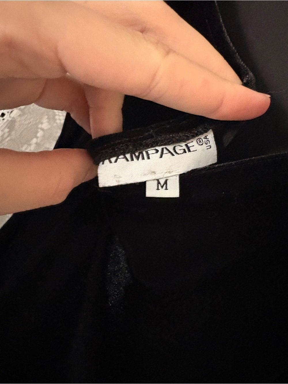 Rampage Black Velvet Top